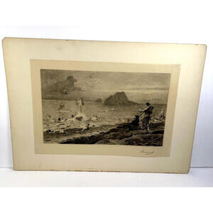 The Muse of Poetry Print by J.L. Gerome Photogravure, 1895 - Antique